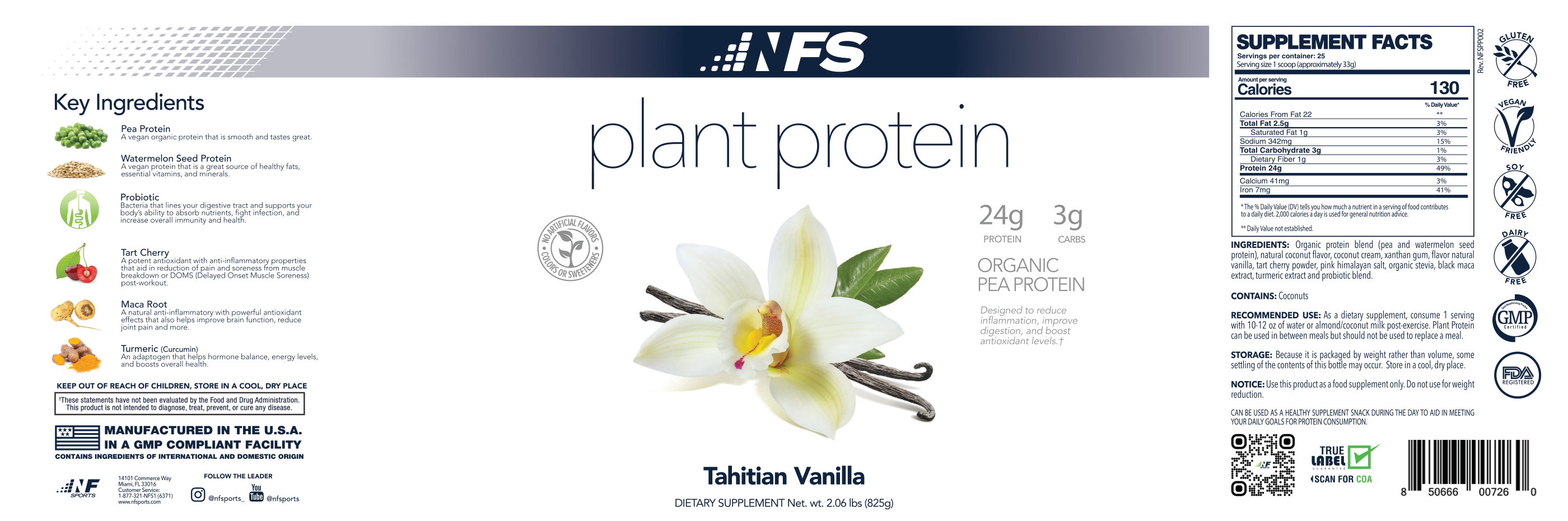NF Sports Plant Protein Tahitian Vanilla complete flat label